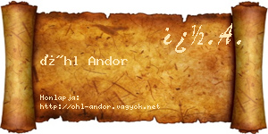 Öhl Andor névjegykártya